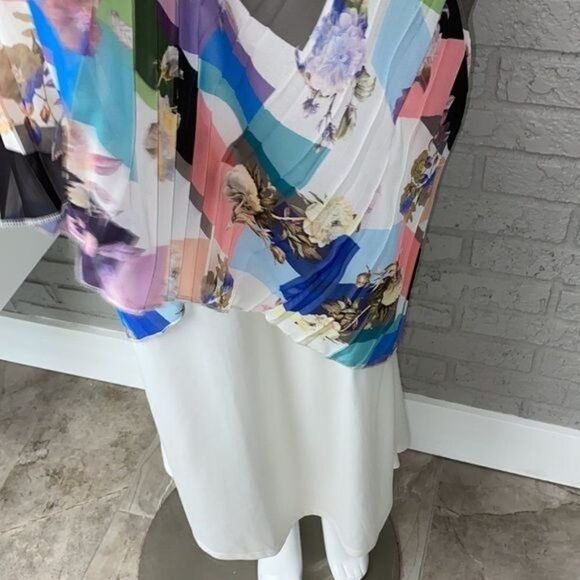 Bar III Colorful Belted Pleated Summer Maxi Dress Size S - Picture 9 of 11